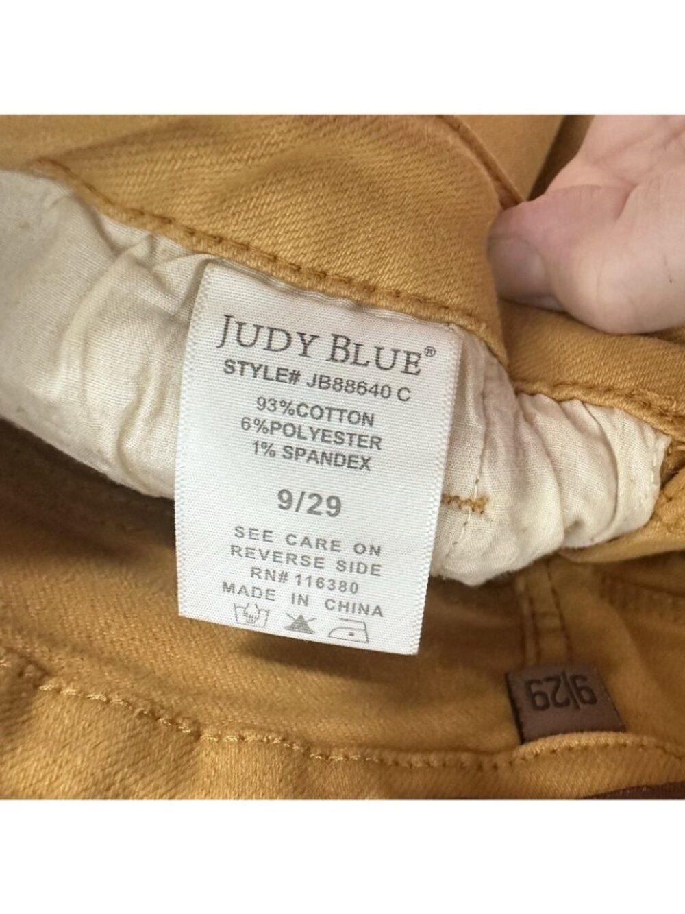 JUDY BLUE garment dyed gold wide leg jeans 9 29 cropped casual denim boho - Picture 11 of 11